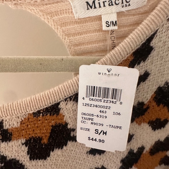 Miracle Leopard Cheetah Open Back Crew Neck Sweater - Picture 3 of 4